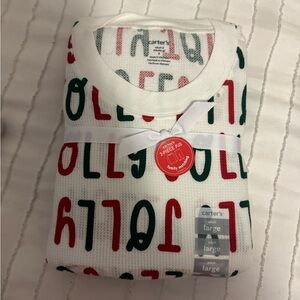 Carter's Festive White Pajama Set with Red and Green Letters
